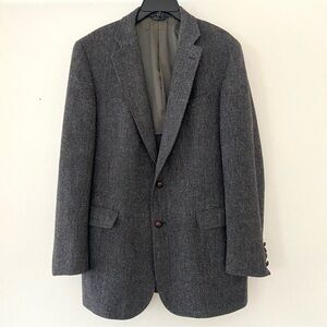 Vtg Cricketeer Tweed Blazer Sport Coat Mens 40R Gray Wool USA Preppy Academia